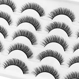 DYSILK Lashes False Eyelashes - 10 Pairs Fake Eyelashes Russian Strip Fluffy D Curl Faux Lashes - Wispy Lashes Fluffy Mink Lashes Cat-Eye Look Manga Lashes Extension Kit | 13mm