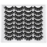 DYSILK False Mink Eyelashes - 16 Pairs 6D Faux Lashes Wispy Fluffy Natural Look - Fake Eyelashes Reusable Soft Multi Layers Cat Eye False Lashes| 18mm
