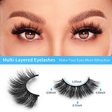 DYSILK False Mink Eyelashes - 16 Pairs 6D Faux Lashes Wispy Fluffy Natural Look - Fake Eyelashes Reusable Soft Multi Layers Cat Eye False Lashes| 18mm