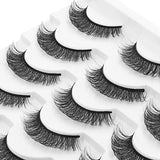 DYSILK Lashes False Eyelashes - 10 Pairs Fake Eyelashes Russian Strip Fluffy D Curl Faux Lashes - Wispy Lashes Fluffy Mink Lashes Cat-Eye Look Manga Lashes Extension Kit | 13mm