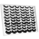 DYSILK Self Adhesive Eyelashes - 30 Pairs 10 Styles Mixed - Lashes Pack False Mink Eyelashes Wispy Fluffy Natural Look Eyelashes Long Lashes Soft Reusable 002