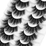 DYSILK 7 Pairs 8D Lashes Faux Mink Eyelashes Wispy Fluffy Natural Look False Eyelashes Long Lashes Pack Mink Lashes Soft Reusable Eye Lashes | Charm 17mm