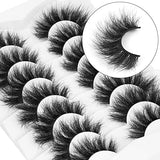 DYSILK 7 Pairs 8D Lashes Faux Mink Eyelashes Wispy Fluffy Natural Look False Eyelashes Long Lashes Pack Mink Lashes Soft Reusable Eye Lashes | Charm 17mm