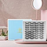 DYSILK Mink Lashes Fake Eyelashes - 16 Pairs 6D Lash 4 Styles Mixed Long Faux Fluffy Crossed Dramatic Look - False Lashes Soft Reusable Handmade Wispy Eyelashes| No Glue