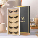 DYSILK False Eyelashes Fake Lashes - 5 Pairs 6D Lashes Mink Eyelashes 5 Styles Mixed - Fluffy Lashes Reusable Fake Eyelashes Wispy Mink Lash Natural Look| 008 15mm-18mm