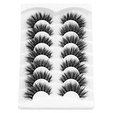 DYSILK 7 Pairs 8D Lashes Faux Mink Eyelashes Cat Eye Wispy Fluffy Natural Look False Eyelashes Long Lashes Pack Mink Lashes Soft Reusable Eye Lashes | Queen 18mm