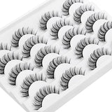 DYSILK 10 Pairs Lashes Faux Mink Eyelashes Russian Strip Lashes D Curl Wispy Fluffy Natural Look False Eyelashes Long Lashes Pack Mink Lashes Soft Reusable Eye Lashes | Natural 13mm