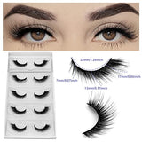 DYSILK Lash Extension Strip Eyelashes - 5 Pairs 6D Lashes Fox Eye Mink Eyelashes - False Lashes Reusable Fake Eyelashes Mink Wispy Lashes Natural Look | Winged 7mm-17mm