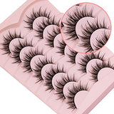 DYSILK 7 Pairs 8D Lashes Faux Mink Eyelashes Wispy Fluffy Natural Look False Eyelashes Long Lashes Pack Mink Lashes Soft Reusable Eye Lashes | Slay 18mm