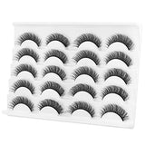 DYSILK 10 Pairs Lashes Faux Mink Eyelashes Russian Strip Lashes D Curl Wispy Fluffy Natural Look False Eyelashes Long Lashes Pack Mink Lashes Soft Reusable Eye Lashes | Wispy 13mm