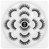 DYSILK Eyelashes Natural Look - 7 Pairs 6D Mink Lashes - False Eyelashes Fluffy Cat Eye Wispy Fake Lashes Soft Reusable 007