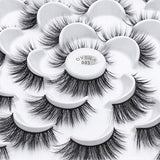 DYSILK Lashes Natural Look -10 Pairs 6D 15mm Faux Lashes Pack - Cat Eye Lashes Fluffy Eyelashes Fake Lashes Reusable False Eyelashes Wispy
