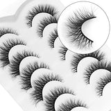 DYSILK 7 Pairs 8D Lashes Faux Mink Eyelashes Cat Eye Wispy Fluffy Natural Look False Eyelashes Long Lashes Pack Mink Lashes Soft Reusable Eye Lashes | Cute 15mm