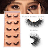 DYSILK Lashes Mink Eyelashes - Fluffy Lashes 5 Pairs 6D Faux Mink Eyelash - False Eyelashes Natural Lash Soft Reusable Wispy Eyelashes Strip Lashes Kit | Fluffy-16mm