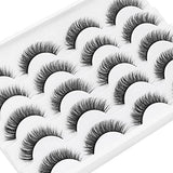 DYSILK Lashes False Eyelashes - 10 Pairs Fake Eyelashes Russian Strip Fluffy D Curl Faux Lashes - Wispy Lashes Fluffy Mink Lashes Cat-Eye Look Manga Lashes Extension Kit | 13mm