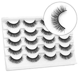 DYSILK Lashes False Eyelashes - 10 Pairs Fake Eyelashes Russian Strip Fluffy D Curl Faux Lashes - Wispy Lashes Fluffy Mink Lashes Cat-Eye Look Manga Lashes Extension Kit | 13mm