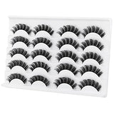 DYSILK 10 Pairs Lashes Faux Mink Eyelashes Russian Strip Lashes D Curl Wispy Fluffy Natural Look False Eyelashes Long Lashes Pack Mink Lashes Soft Reusable Eye Lashes | Curly 15mm