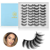 DYSILK False Lashes Mink - 16 Pairs 6D 4 Styles Mixed Lashes Faux Eyelashes Wispy Fluffy Natural Look - Fake Eyelashes Mink Lashes Soft Reusable Eye Lashes | 15mm 18mm