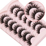 DYSILK 7 Pairs 8D Lashes Faux Mink Eyelashes Long Wispy Fluffy Natural Look False Eyelashes Long Lashes Pack Mink Lashes Soft Reusable Eye Lashes | Drama 18mm