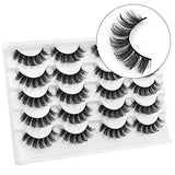 DYSILK 10 Pairs Lashes Faux Mink Eyelashes Russian Strip Lashes D Curl Wispy Fluffy Natural Look False Eyelashes Long Lashes Pack Mink Lashes Soft Reusable Eye Lashes | Curly 15mm