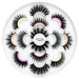 DYSILK 7 Pairs 6D Lashes 7 Styles Faux Mink Eyelashes Wispy Fluffy Natural Look False Eyelashes Long Lashes Pack Mink Lashes Soft Reusable Eye Lashes |005