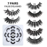 DYSILK 7 Pairs 6D Lashes 7 Styles Faux Mink Eyelashes Wispy Fluffy Natural Look False Eyelashes Long Lashes Pack Mink Lashes Soft Reusable Eye Lashes |005