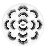 DYSILK 7 Pairs 6D Lashes Faux Mink Eyelashes Wispy Fluffy Natural Look False Eyelashes Long Lashes Pack Mink Lashes Soft Reusable Eye Lashes |003