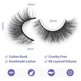 DYSILK 7 Pairs 8D Lashes Faux Mink Eyelashes Cat Eye Wispy Fluffy Natural Look False Eyelashes Long Lashes Pack Mink Lashes Soft Reusable Eye Lashes | Foxy 14mm
