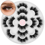DYSILK 7 Pairs 6D Lashes Faux Mink Eyelashes Wispy Fluffy Natural Look False Eyelashes Long Lashes Pack Mink Lashes Soft Reusable Eye Lashes |006