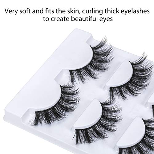 DYSILK Fake Eyelashes - False Eyelashes 3 Pairs 6D Mink lashify - Cat Eye Lashes Natural Look Wispy Fluffy Reusable Self Adhesive Pack Extension |001-0.7 inch
