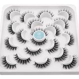 DYSILK Lashes Pack -10 Pairs 6D 12mm Faux Eyelashes - Mink Lashes Natural D Curl Reusable False Eyelashes Fake Eyelashes Soft