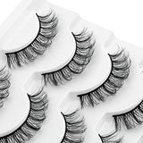DYSILK 10 Pairs Lashes Faux Mink Eyelashes Russian Strip Lashes D Curl Wispy Fluffy Natural Look False Eyelashes Long Lashes Pack Mink Lashes Soft Reusable Eye Lashes | Natural 13mm