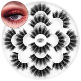 DYSILK Eyelashes Natural Look - 7 Pairs 6D Mink Lashes - False Eyelashes Fluffy Cat Eye Wispy Fake Lashes Soft Reusable 001