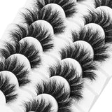 DYSILK 7 Pairs 8D Lashes Faux Mink Eyelashes Wispy Fluffy Natural Look False Eyelashes Long Lashes Pack Mink Lashes Soft Reusable Eye Lashes | Charm 17mm