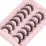 DYSILK 7 Pairs 8D Lashes Faux Mink Eyelashes Wispy Fluffy Natural Look False Eyelashes Long Lashes Pack Mink Lashes Soft Reusable Eye Lashes | Slay 18mm