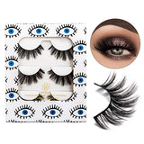 DYSILK Fake Eyelashes - False Eyelashes 3 Pairs 6D Mink lashify - Fluffy Lashes Natural Look Wispy Cat Eye Reusable Self Adhesive Lashes Pack Extension |003-0.8 inch