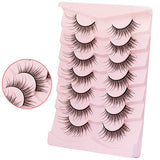 DYSILK 7 Pairs 8D Lashes Faux Mink Eyelashes Long Wispy Fluffy Natural Look False Eyelashes Long Lashes Pack Mink Lashes Soft Reusable Eye Lashes |Manga 18mm