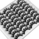 DYSILK False Mink Eyelashes - 16 Pairs 6D Faux Lashes Wispy Fluffy Natural Look - Fake Eyelashes Reusable Soft Multi Layers Cat Eye False Lashes| 18mm