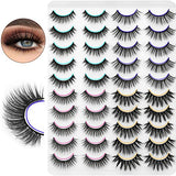 DYSILK Lashes Fluffy Fake Eyelashes - 20 Pairs 6D 4 Styles Mixed Lashes Faux Mink Eyelashes - False Lashes Mink Lashes Natural Look Cat Eye Lashes Wispy Eyelashes Pack| 11mm-20mm