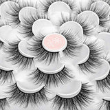 DYSILK False Eyelashes -10 Pairs 6D 19mm mix style Faux Lashes Pack - Wispy Eyelashes Fluffy Reusable Lashes Natural Look Mink Fake Eyelashes Cat Eye Lashes Soft Extension