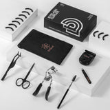 DYSILK Eyelash Curler Kit 7 in 1 Upgraded Designed Fit All Eyes Include Mini Eyelash Curler Lashes Eyebrow Brush and Tweezers Extension Tweezers Scissors Rubber pad|With Flannel Bag