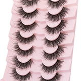 DYSILK 7 Pairs 8D Lashes Faux Mink Eyelashes Wispy Fluffy Natural Look False Eyelashes Long Lashes Pack Mink Lashes Soft Reusable Eye Lashes |Ruffle 16mm