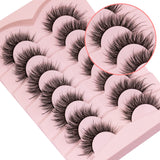DYSILK 7 Pairs 8D Lashes Faux Mink Eyelashes Wispy Fluffy Natural Look False Eyelashes Long Lashes Pack Mink Lashes Soft Reusable Eye Lashes |Ruffle 16mm