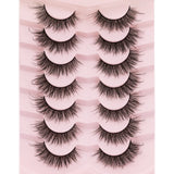 DYSILK 7 Pairs 8D Lashes Faux Mink Eyelashes Wispy Fluffy Natural Look False Eyelashes Long Lashes Pack Mink Lashes Soft Reusable Eye Lashes |Ruffle 16mm