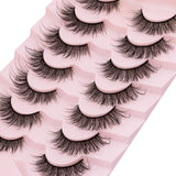 DYSILK 7 Pairs 8D Lashes Faux Mink Eyelashes Wispy Fluffy Natural Look False Eyelashes Long Lashes Pack Mink Lashes Soft Reusable Eye Lashes |Ruffle 16mm