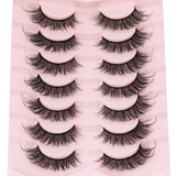 DYSILK 7 Pairs 8D Lashes Faux Mink Eyelashes Wispy Fluffy Natural Look False Eyelashes Long Lashes Pack Mink Lashes Soft Reusable Eye Lashes |Ruffle 16mm