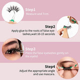 DYSILK False Eyelashes Mink - Strip Lashes 5 Pairs 6D Faux Eyelash - Wispy Lashes Cat Eye Fake Eyelashes Natural Look Fluffy Lash Reusable Lash Extension Kit | 004-16.7mm