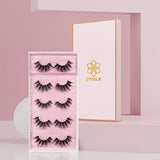 DYSILK False Eyelashes Mink - Strip Lashes 5 Pairs 6D Faux Eyelash - Wispy Lashes Cat Eye Fake Eyelashes Natural Look Fluffy Lash Reusable Lash Extension Kit | 004-16.7mm