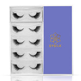 DYSILK Eyelashes Mink Lashes - 5 Pairs 6D Lashes Cat Eye Fake Eyelashes - Strip Lashes Reusable Faux Mink Eyelashes Lash Extension Kit | Angel 4mm-17mm