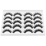 DYSILK 10 Pairs Lashes Faux Mink Eyelashes Russian Strip Lashes D Curl Wispy Fluffy Natural Look False Eyelashes Long Lashes Pack Mink Lashes Soft Reusable Eye Lashes | Curly 15mm